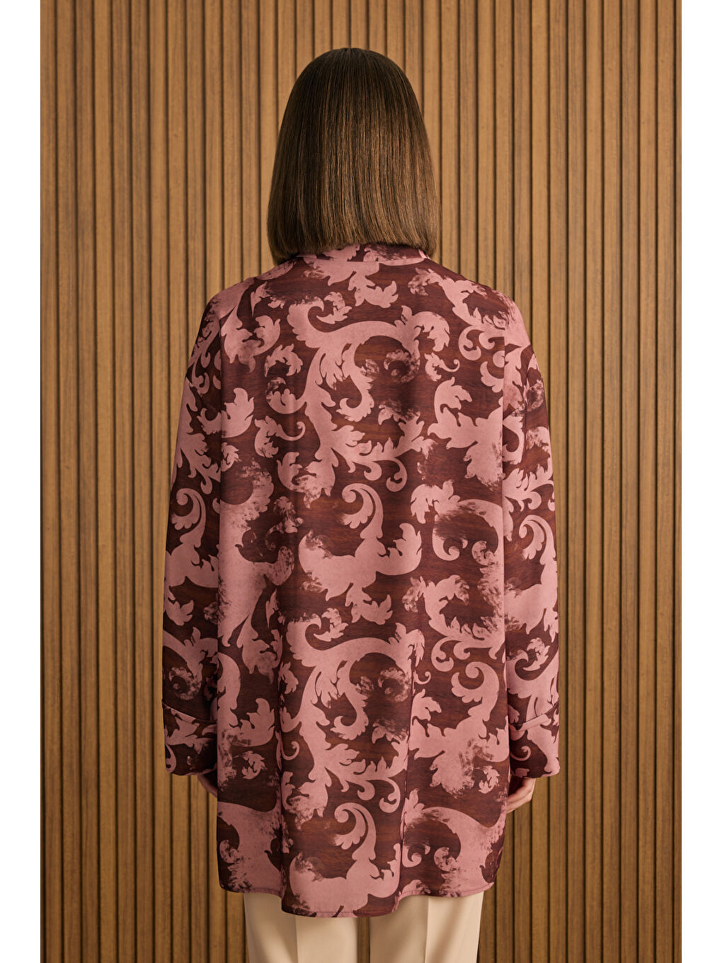 Bordo Desenli Tunik-4