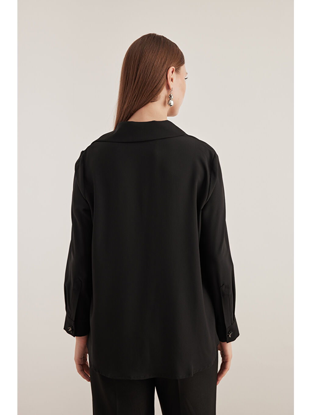 Siyah Mendil Yaka Bluz-5
