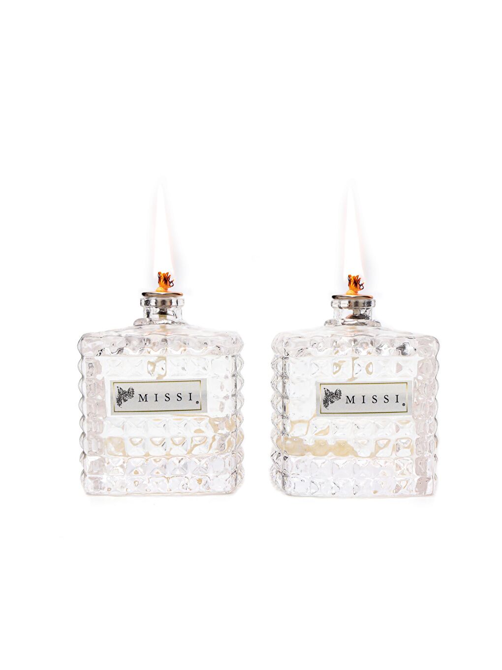 Ekru 2li Black Vanilya Kokulu Kare Kristal Cam Şişe Kandil Seti ( 2X100 ml)