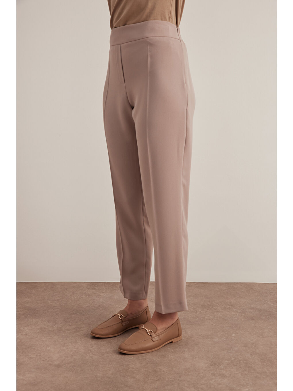 Bej 3649112 Arka Bel Lastikli Pantolon-2