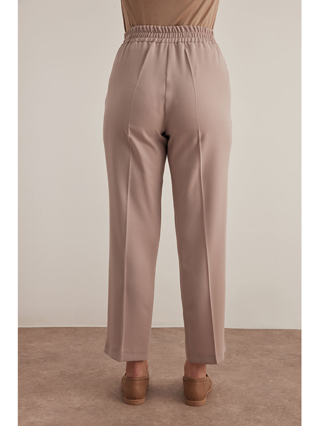 Bej 3649112 Arka Bel Lastikli Pantolon-3