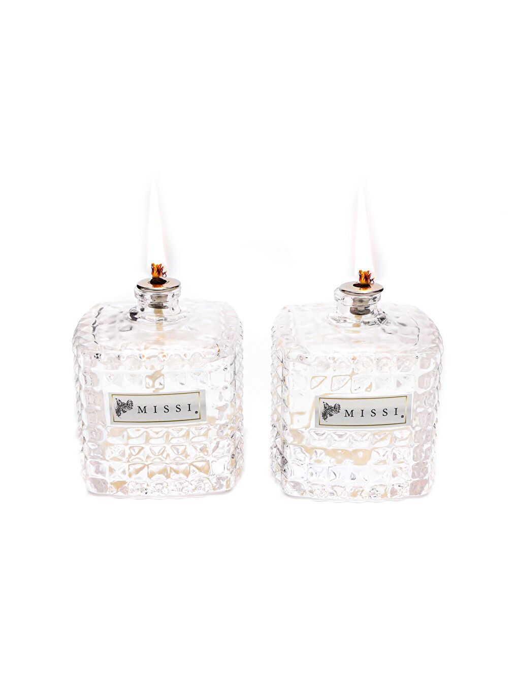 Ekru 2li Black Vanilya Kokulu Kare Kristal Cam Şişe Kandil Seti ( 2X100 ml)-1