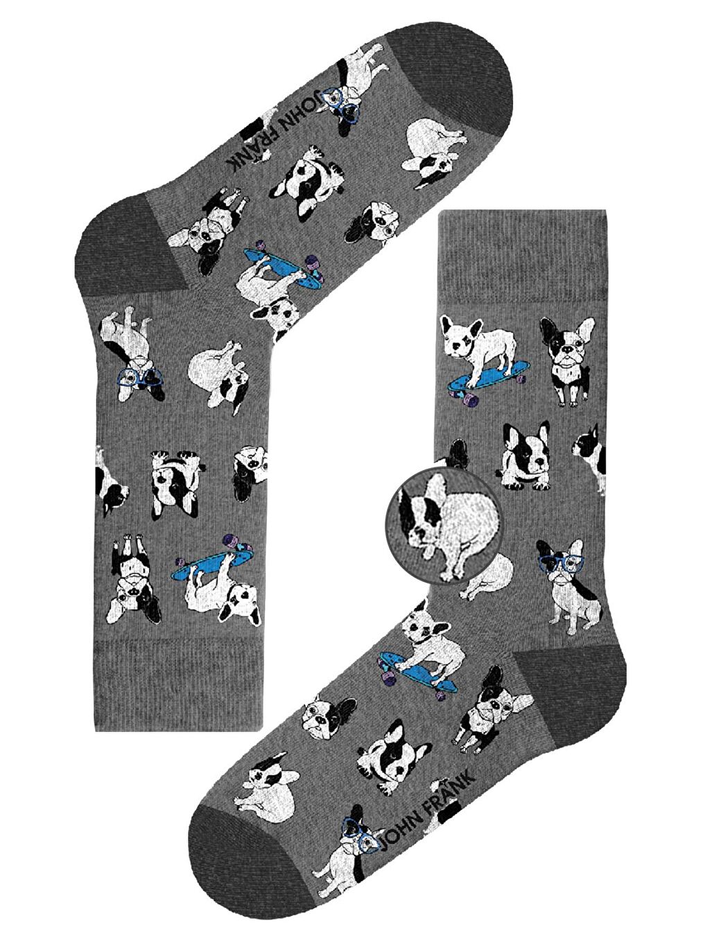 Karışık Pamuklu Desenli Erkek Uzun Soket Çorap