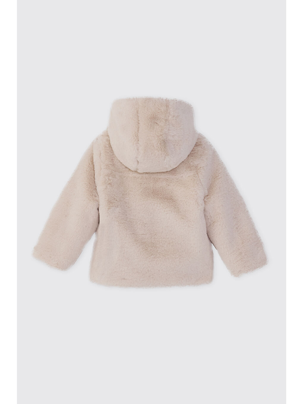 Kız Bebek Ekru Pelüş Mont-1