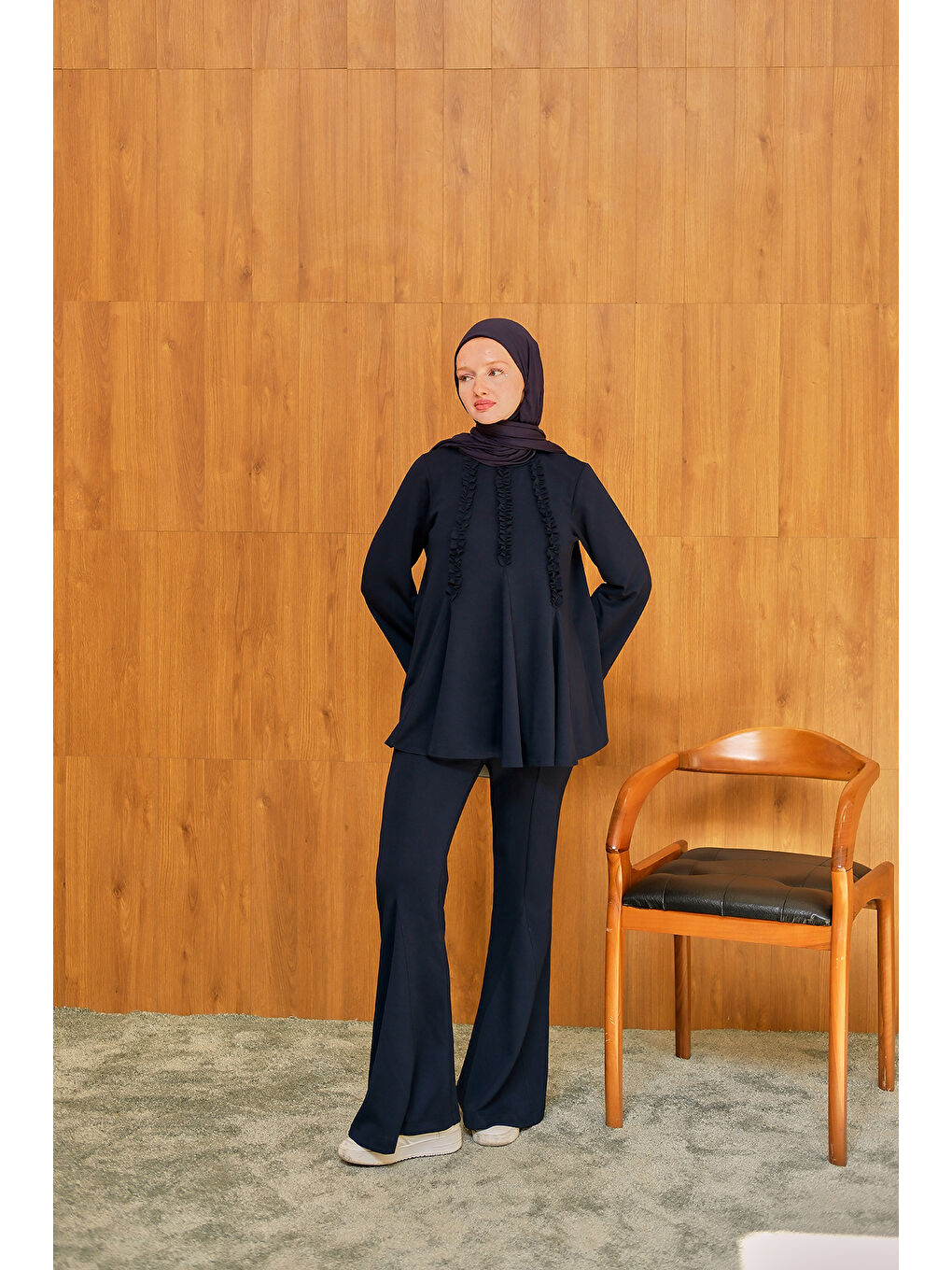 Kadın Godeli İkili Takım Lacivert-2