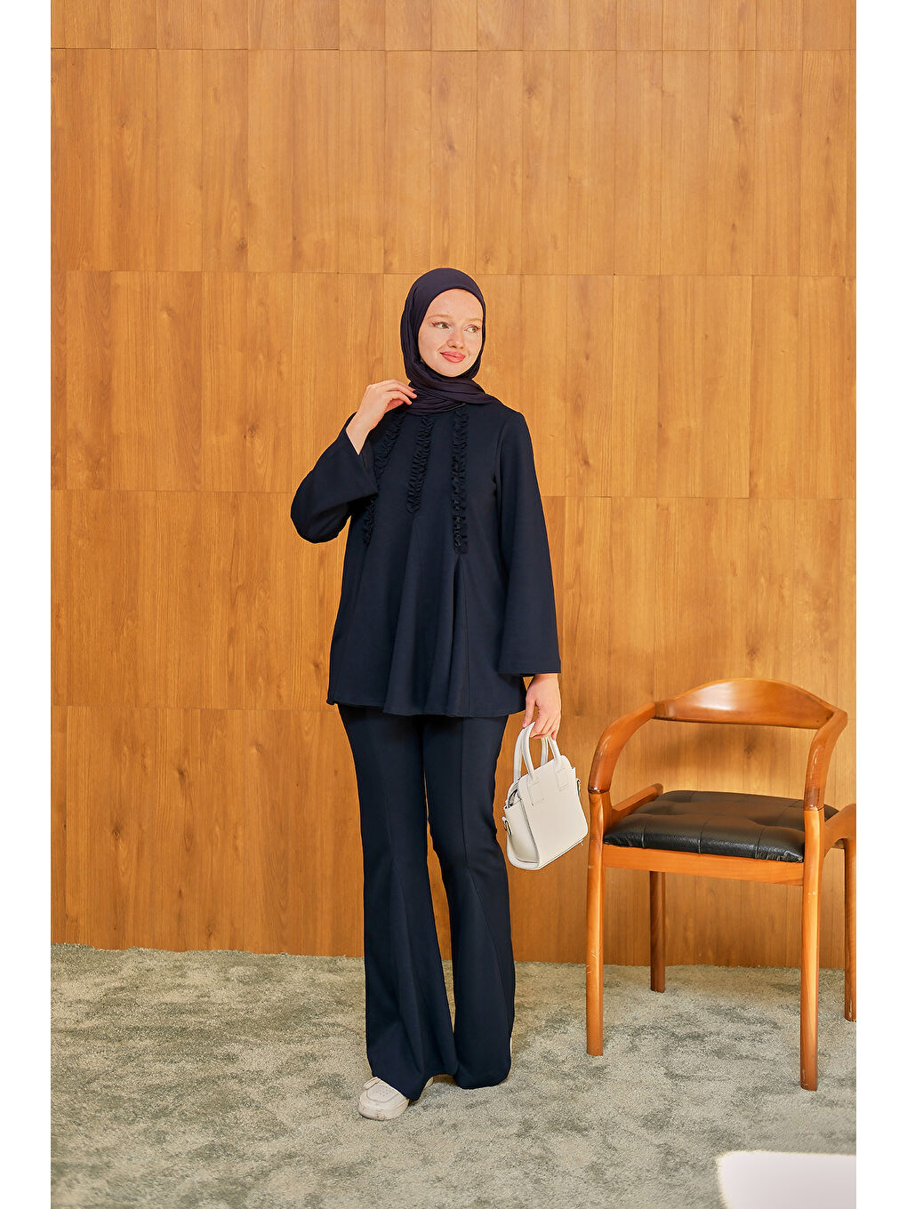 Kadın Godeli İkili Takım Lacivert-3
