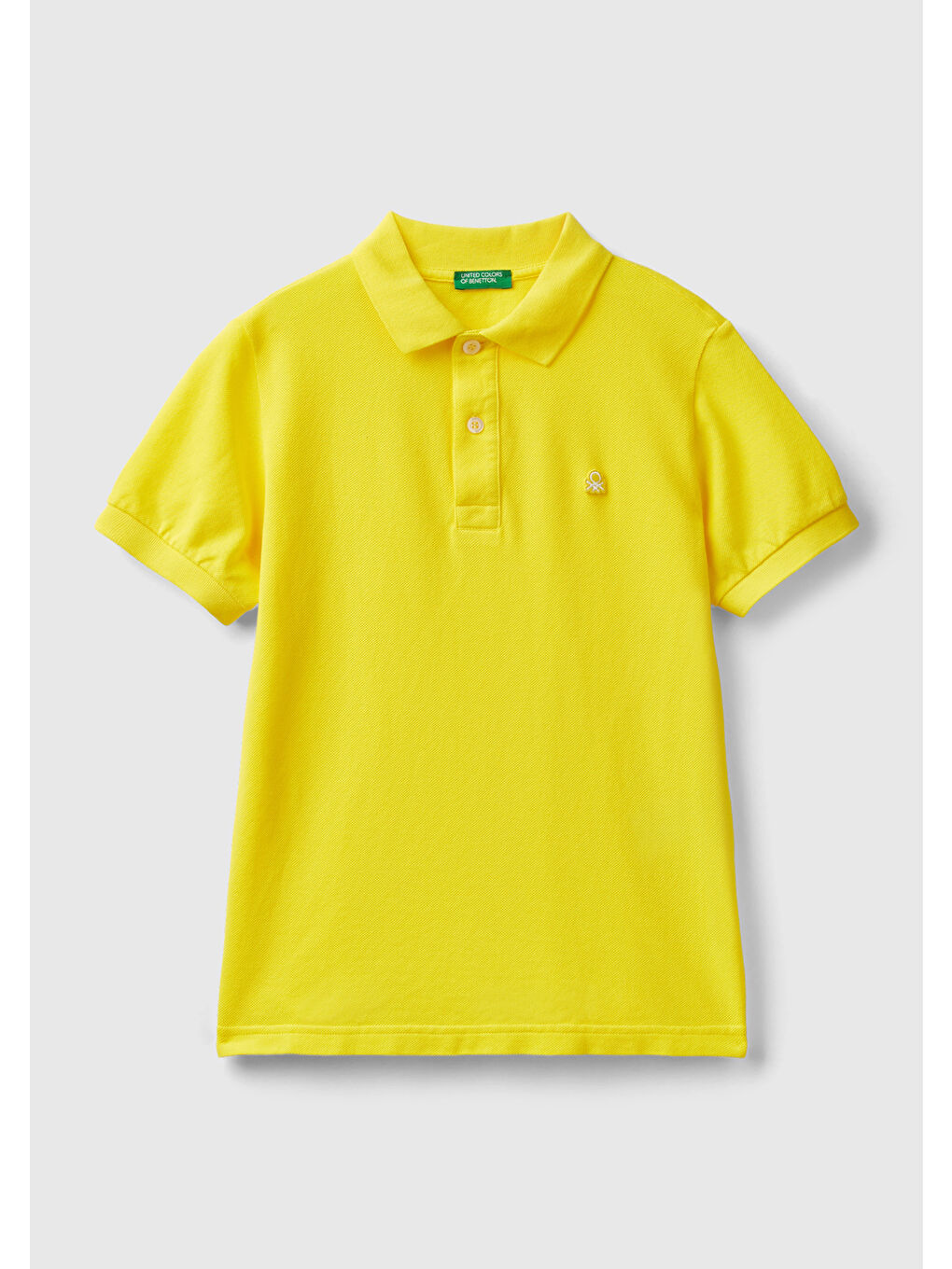 United Colors Of Benetton Neon Sarı Erkek Çocuk Neon Sarı Logolu Pike Polo T-Shirt