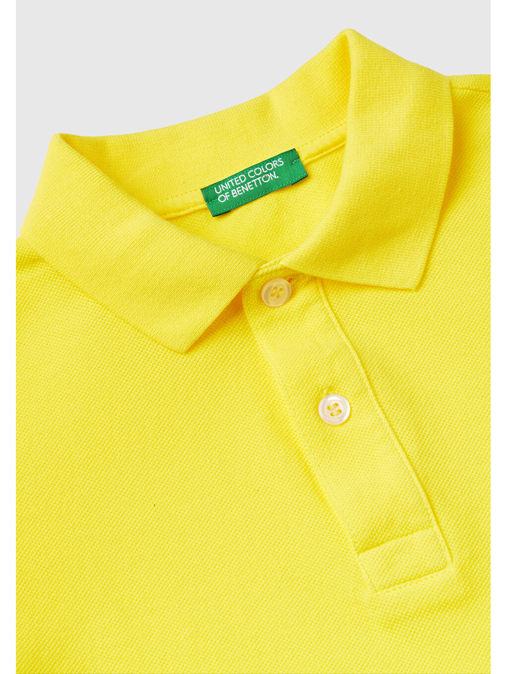 United Colors Of Benetton Neon Sarı Erkek Çocuk Neon Sarı Logolu Pike Polo T-Shirt - 1