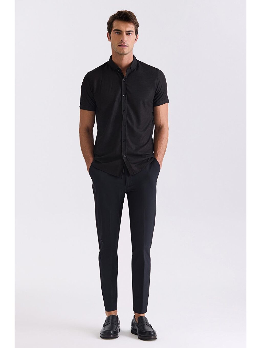 Siyah Slim Fit Gömlek-1