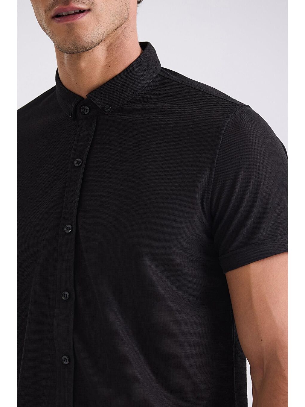 Siyah Slim Fit Gömlek-2