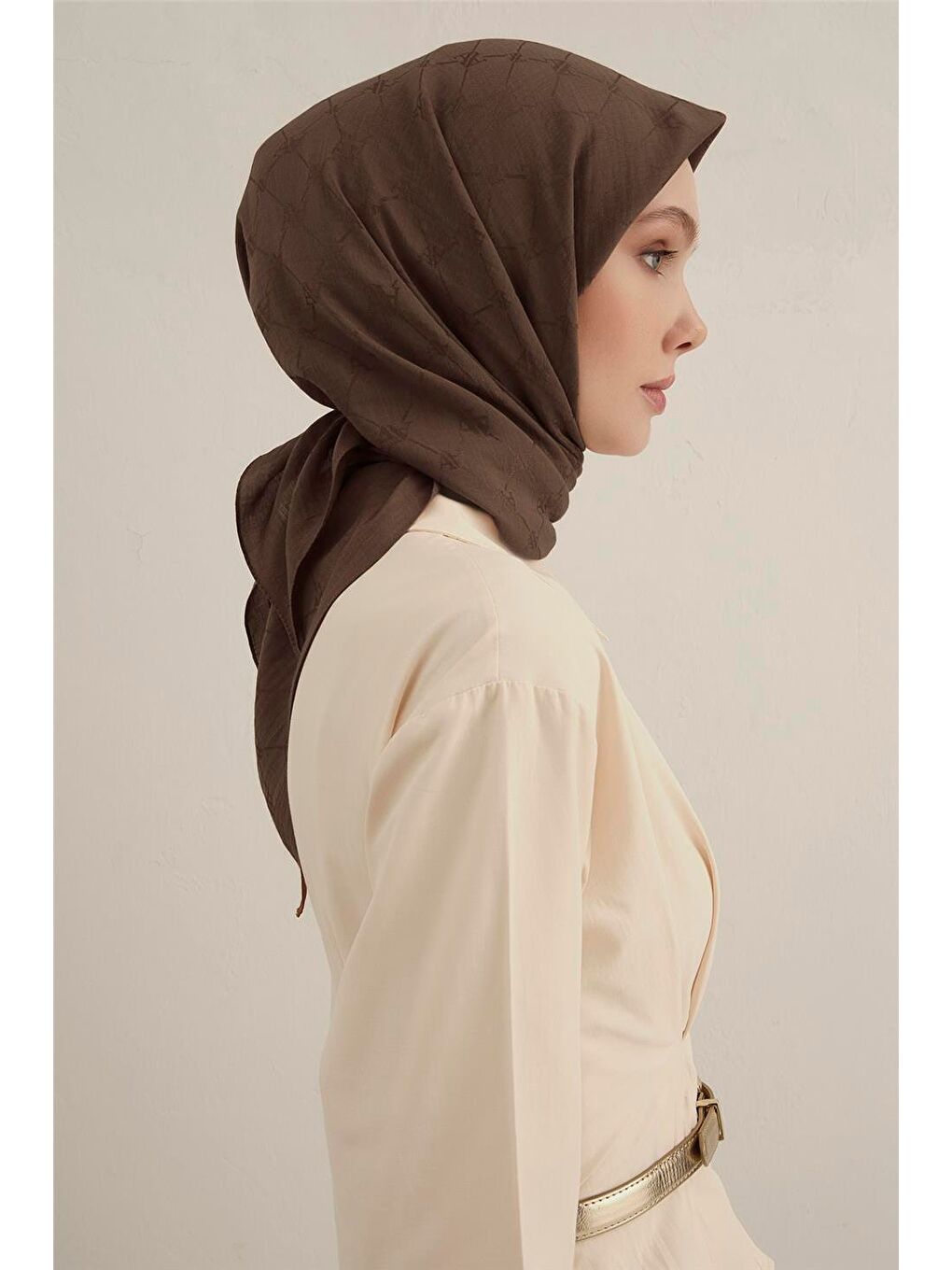 Kahverengi Lyocell Eşarp 4- 74-1