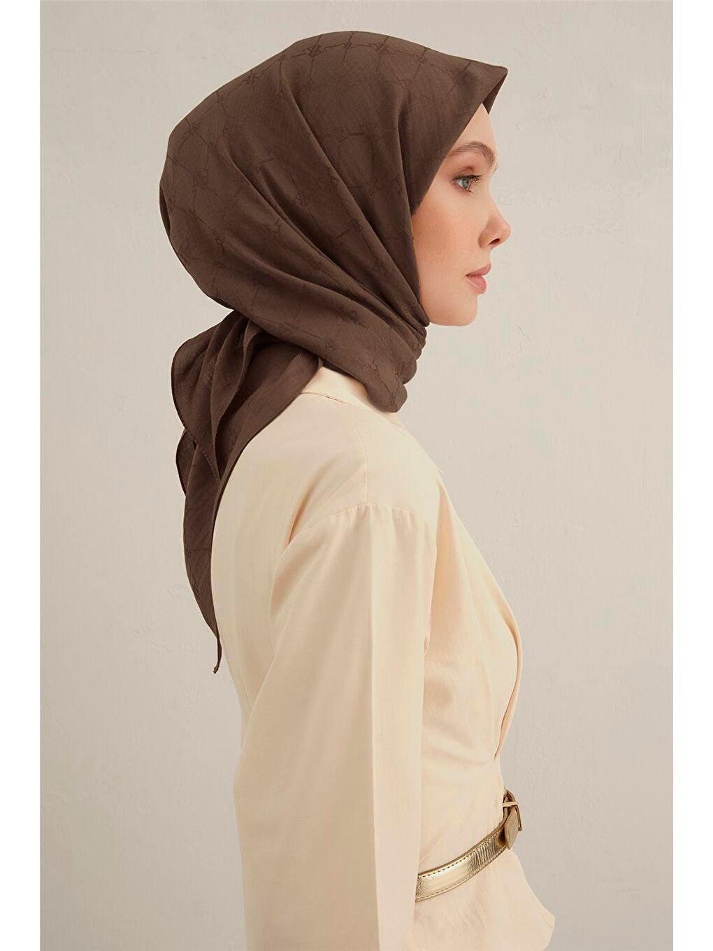 Kahverengi Lyocell Eşarp 4- 74-2