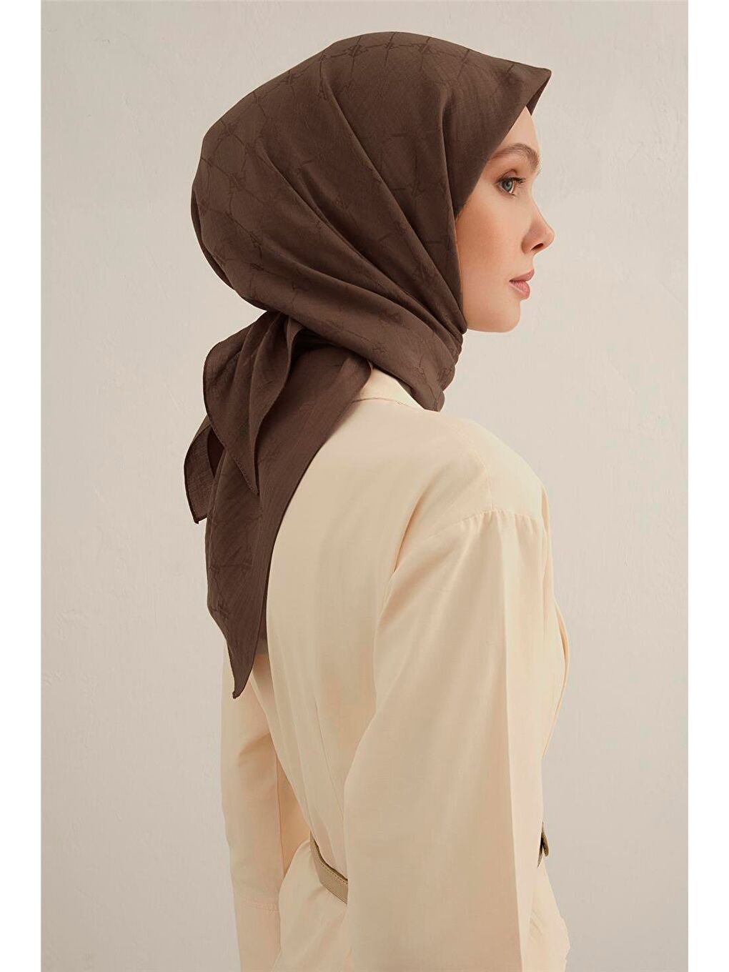 Kahverengi Lyocell Eşarp 4- 74-3