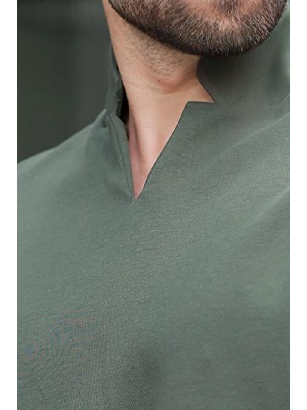 Haki Polo Yaka Erkek Basic T-Shirt E7145-2