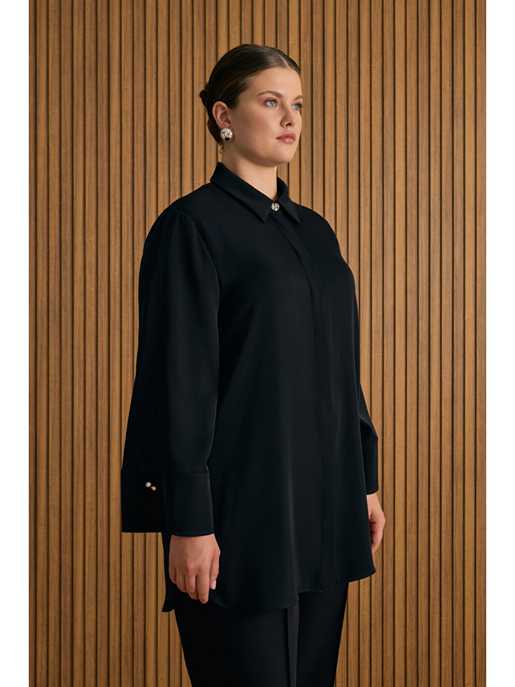Siyah Dokuma Bluz-2