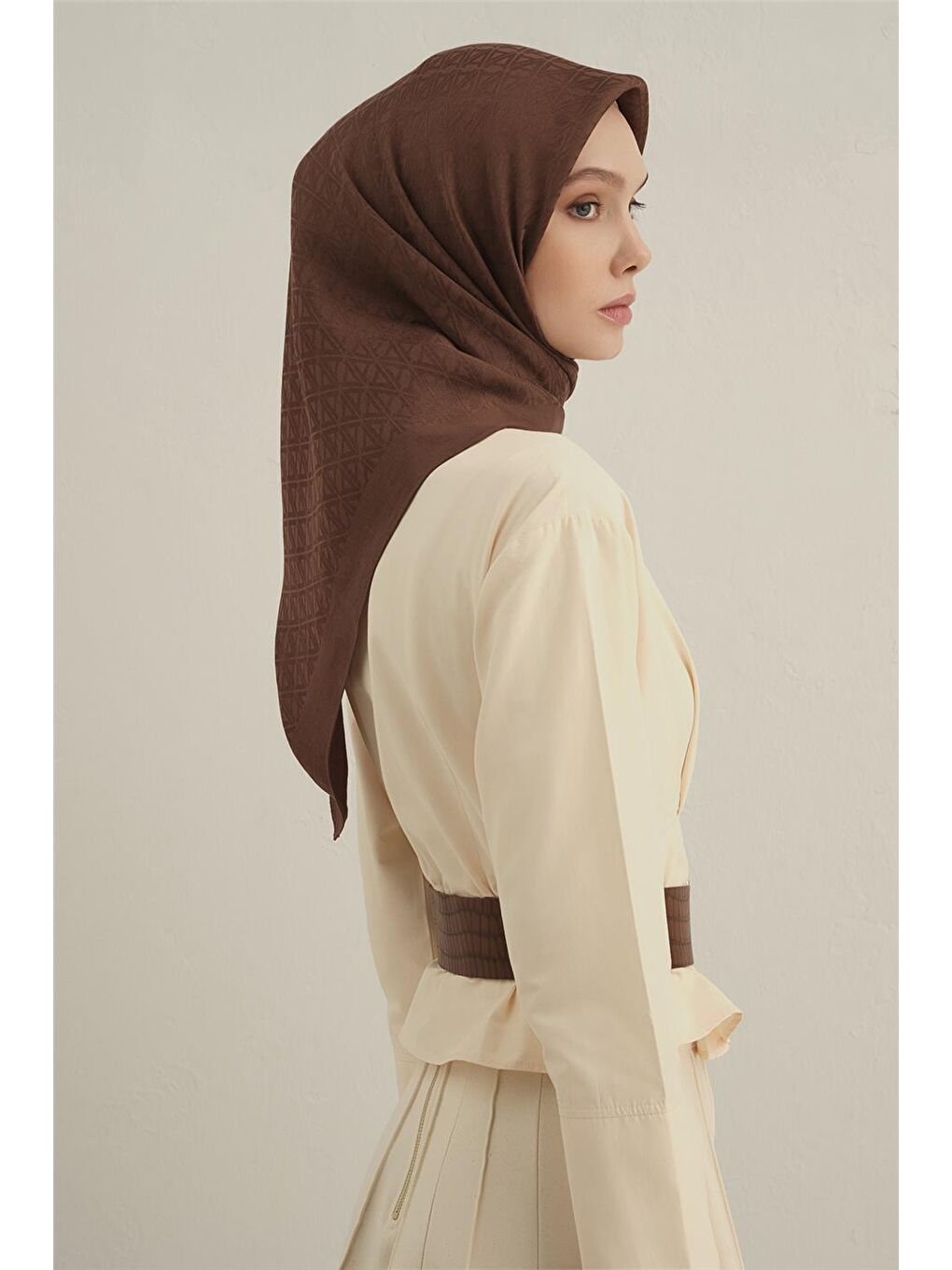 Kahverengi Lyocell Eşarp 5- 16-1
