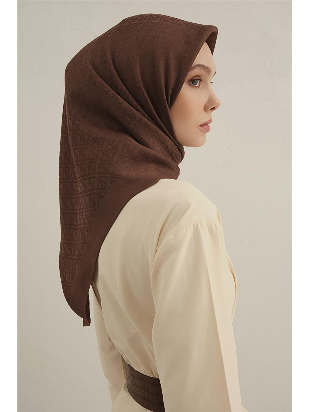 Kahverengi Lyocell Eşarp 5- 16-3