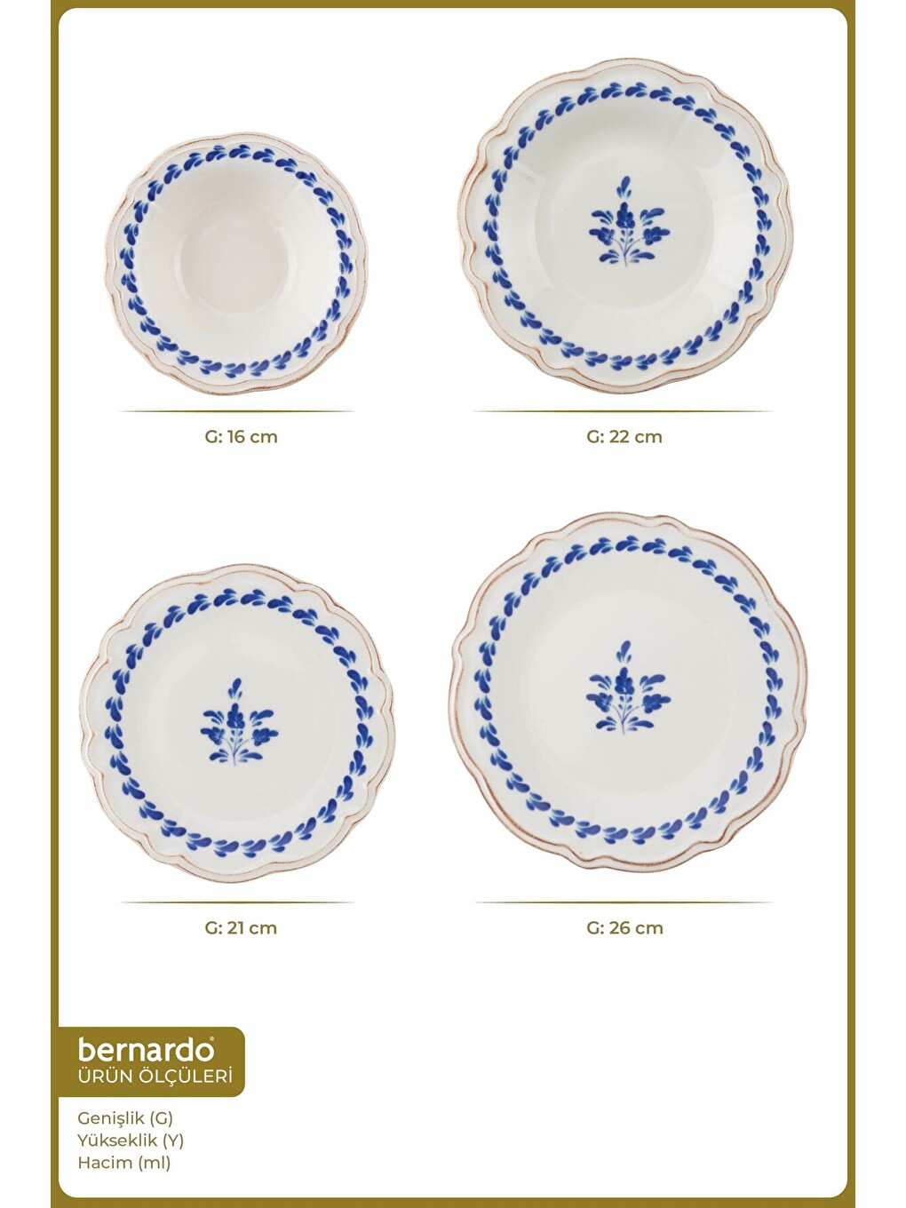 Beyaz Blue Flower 24 Parça Yemek Takımı-1