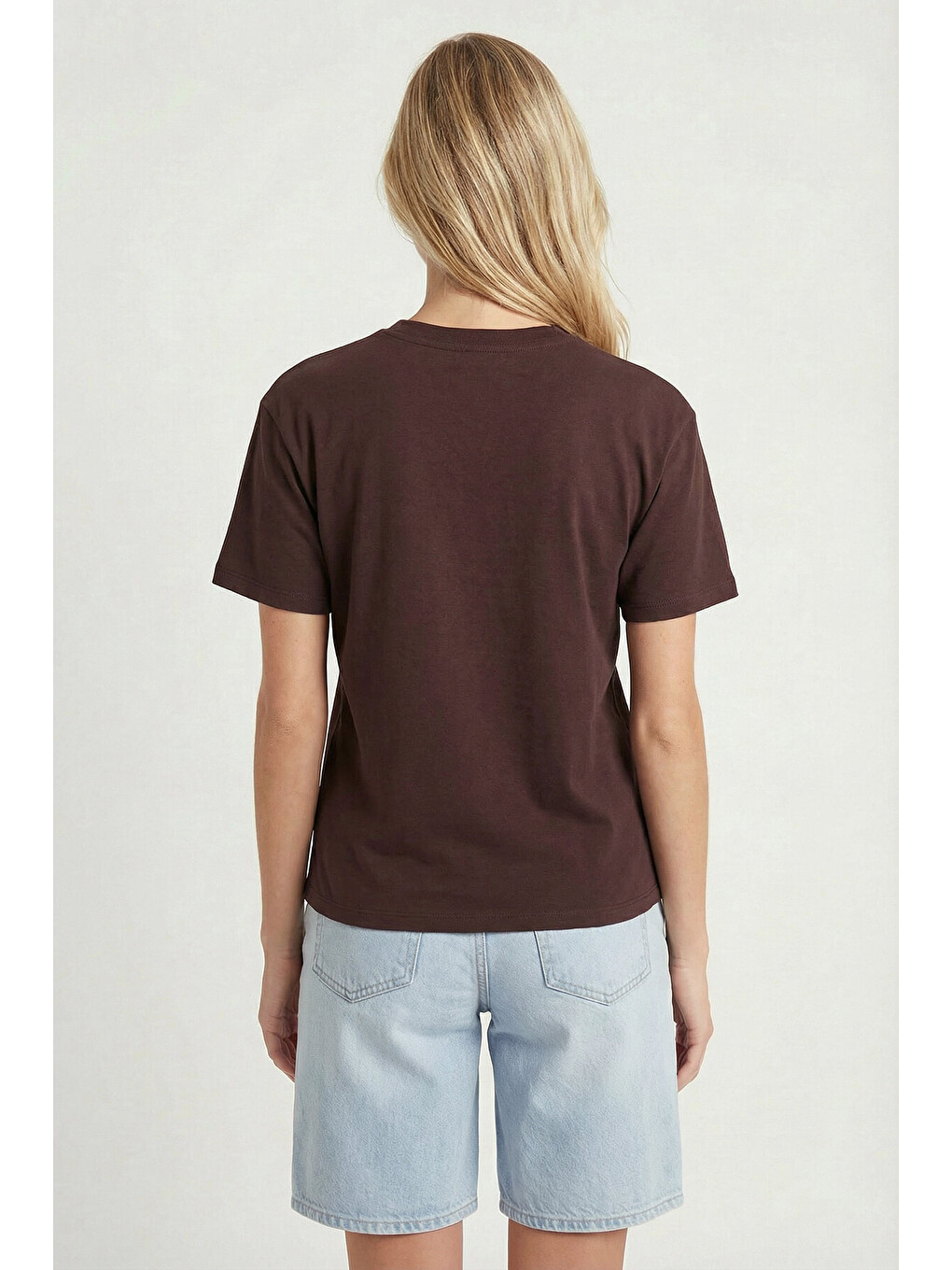 Kahverengi Basic Modal T-shirt KAHVERENGİ LMC0084-4