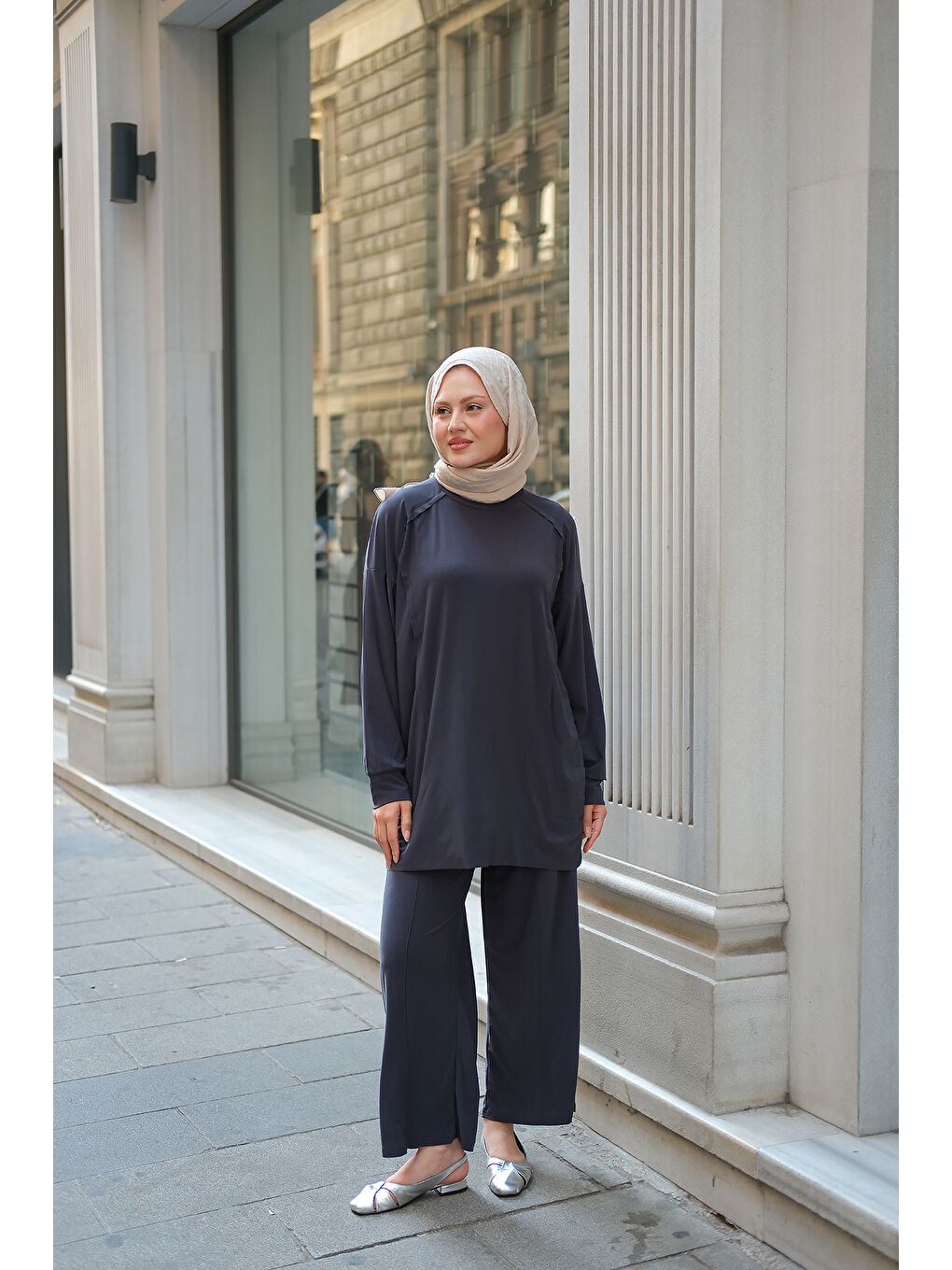 Kadın Parça Detay İkili Takım Antrasit-1