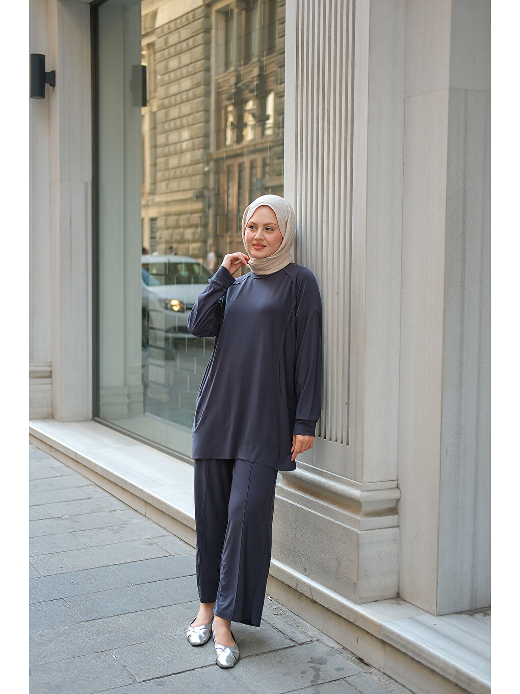 Kadın Parça Detay İkili Takım Antrasit-2