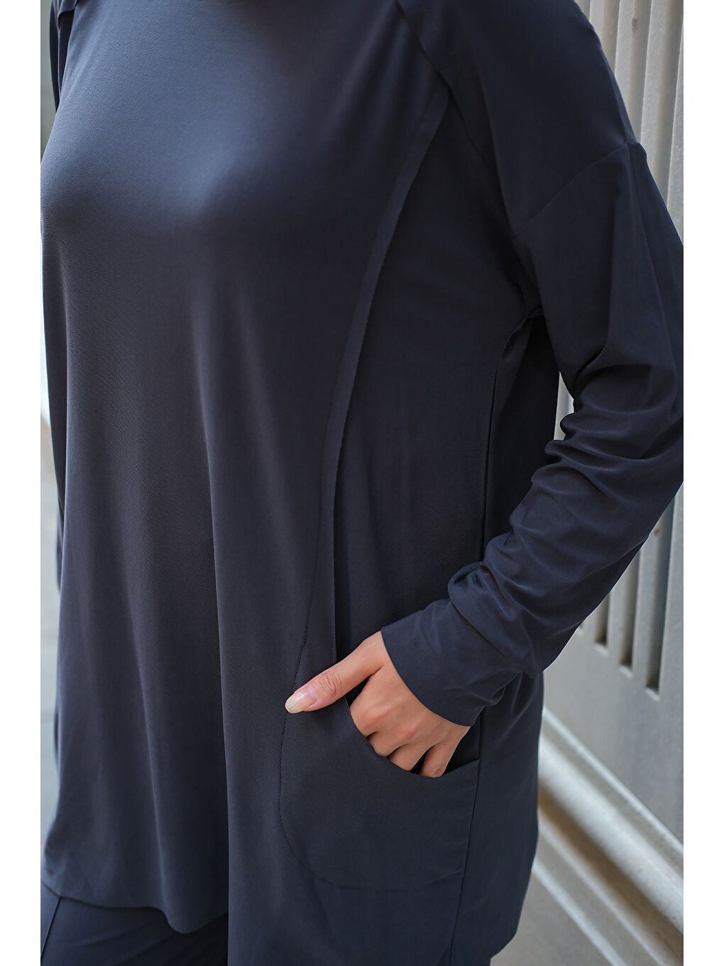 Kadın Parça Detay İkili Takım Antrasit-4