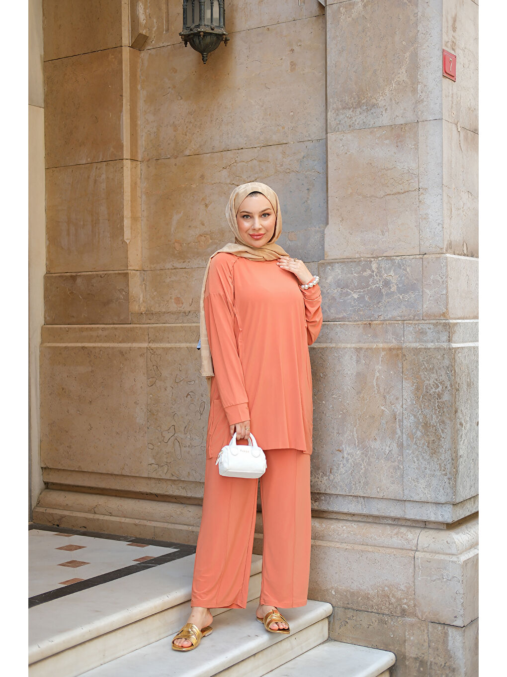 Kadın Parça Detay İkili Takım Turuncu-4