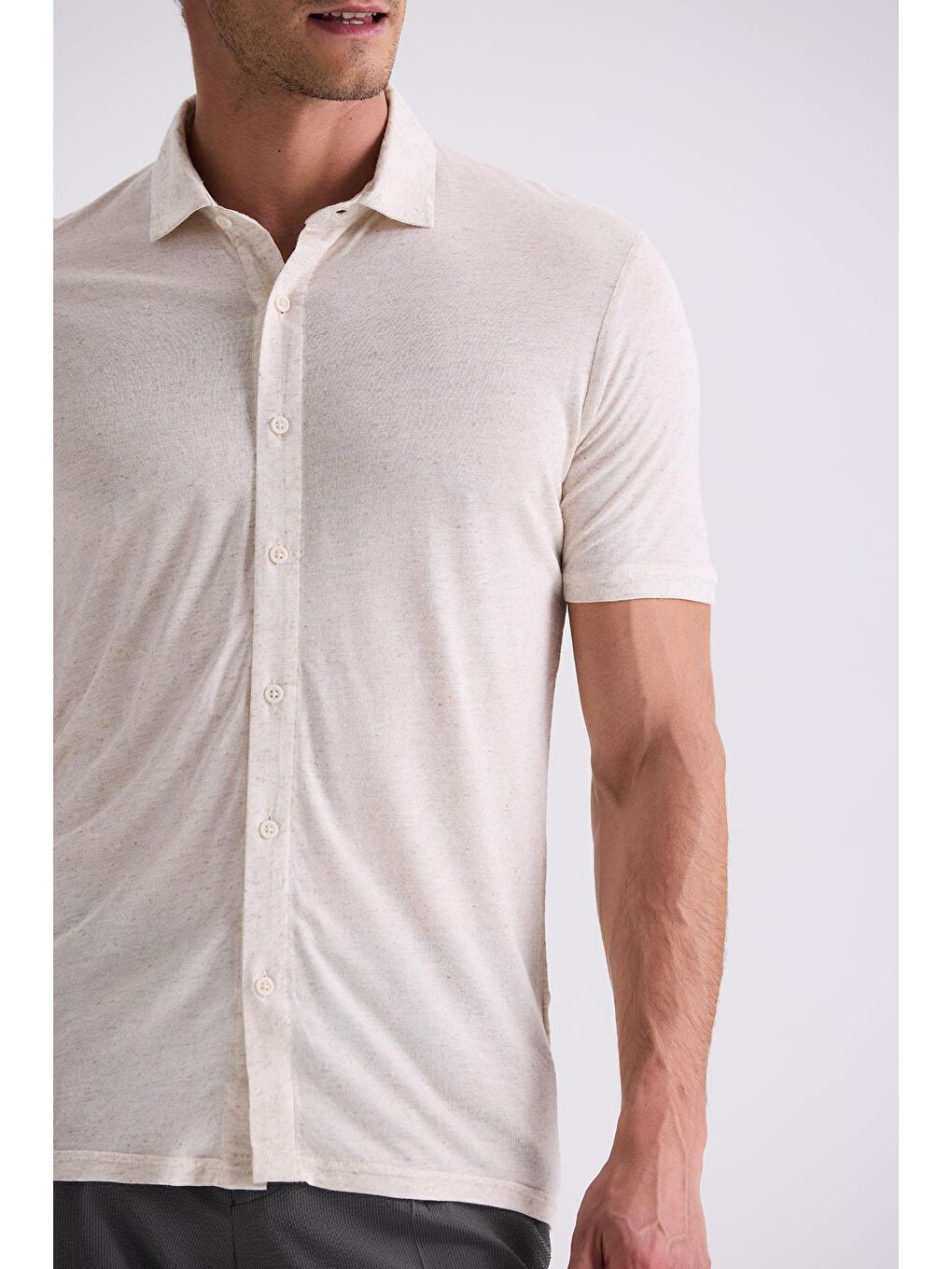 Bej Slim Fit Gömlek-2