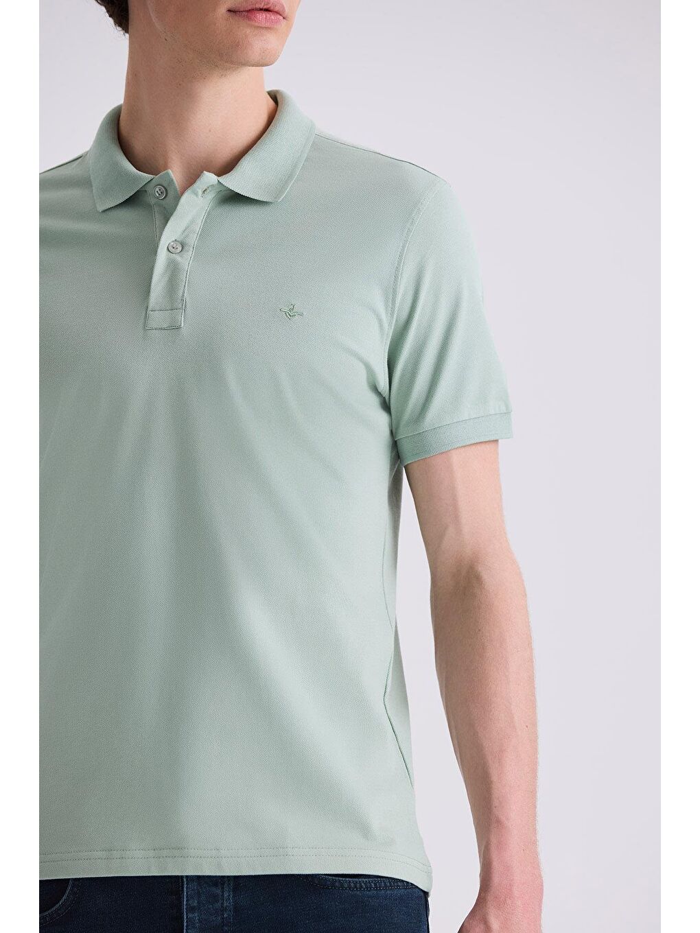 Yeşil Slim Fit Polo Yaka T-Shirt-2