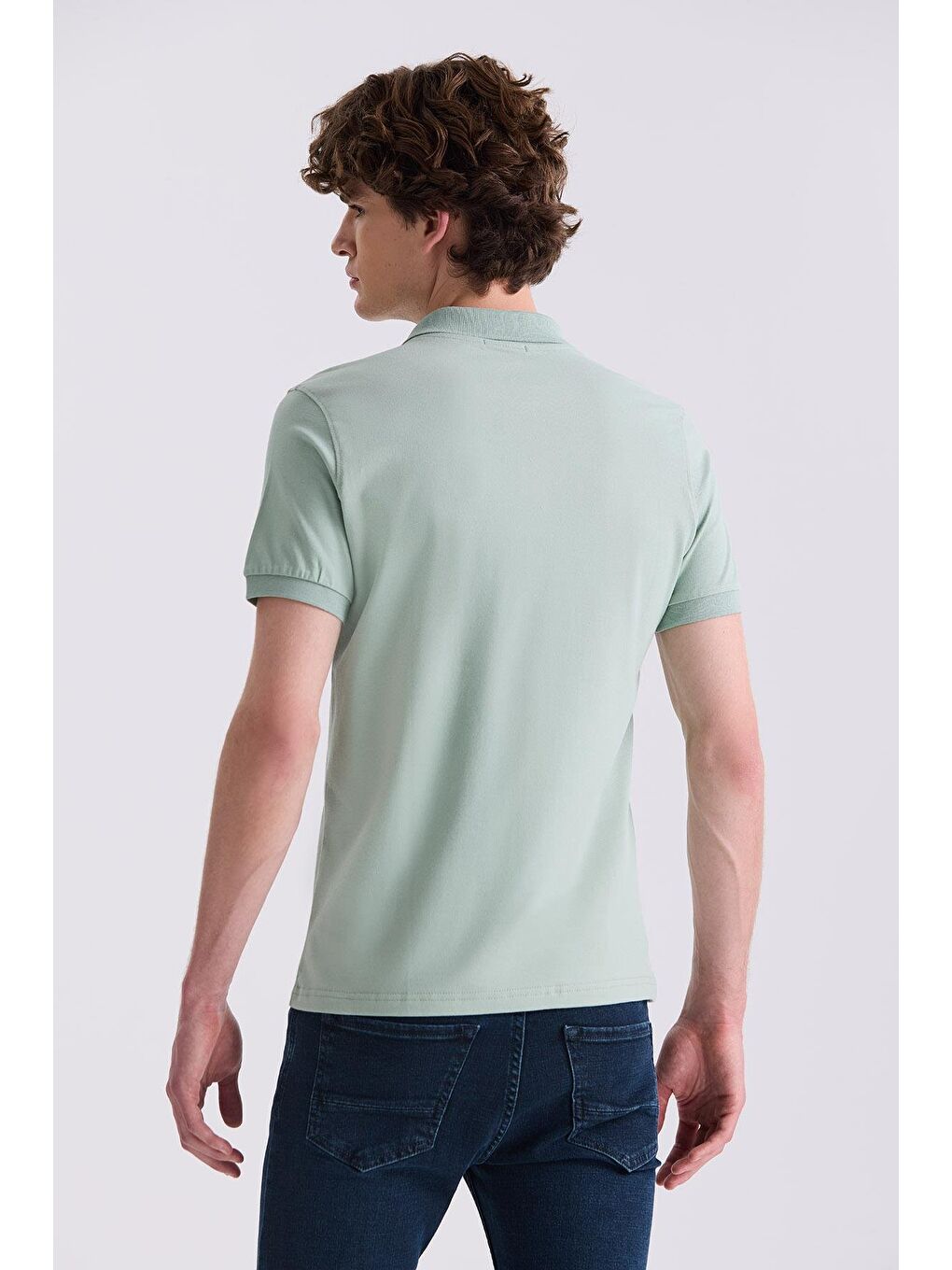 Yeşil Slim Fit Polo Yaka T-Shirt-3