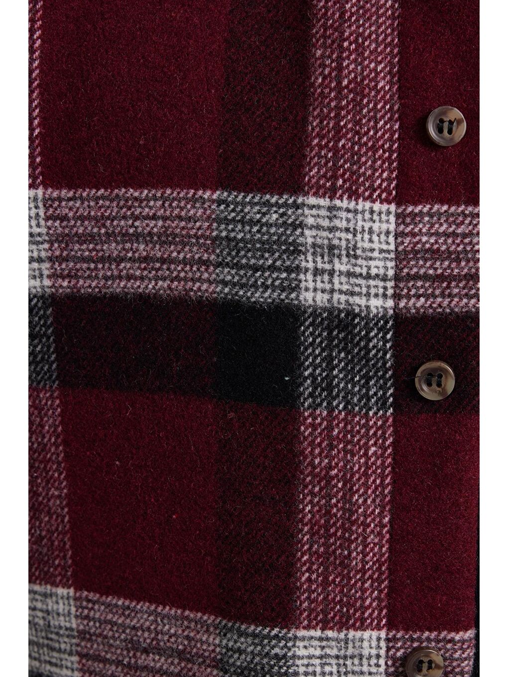 Bordo Erkek Slim Fit Dar Kesim Kareli Kışlık Oduncu Gömlek-4