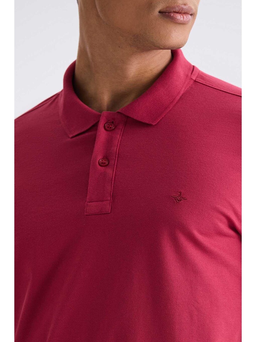 Pembe Gül Kurusu Slim Fit Polo Yaka T-Shirt-2