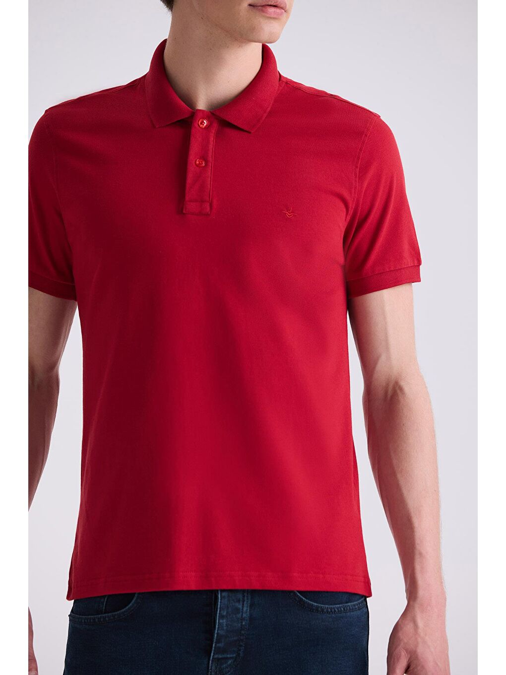 Kırmızı Slim Fit Polo Yaka T-Shirt-2