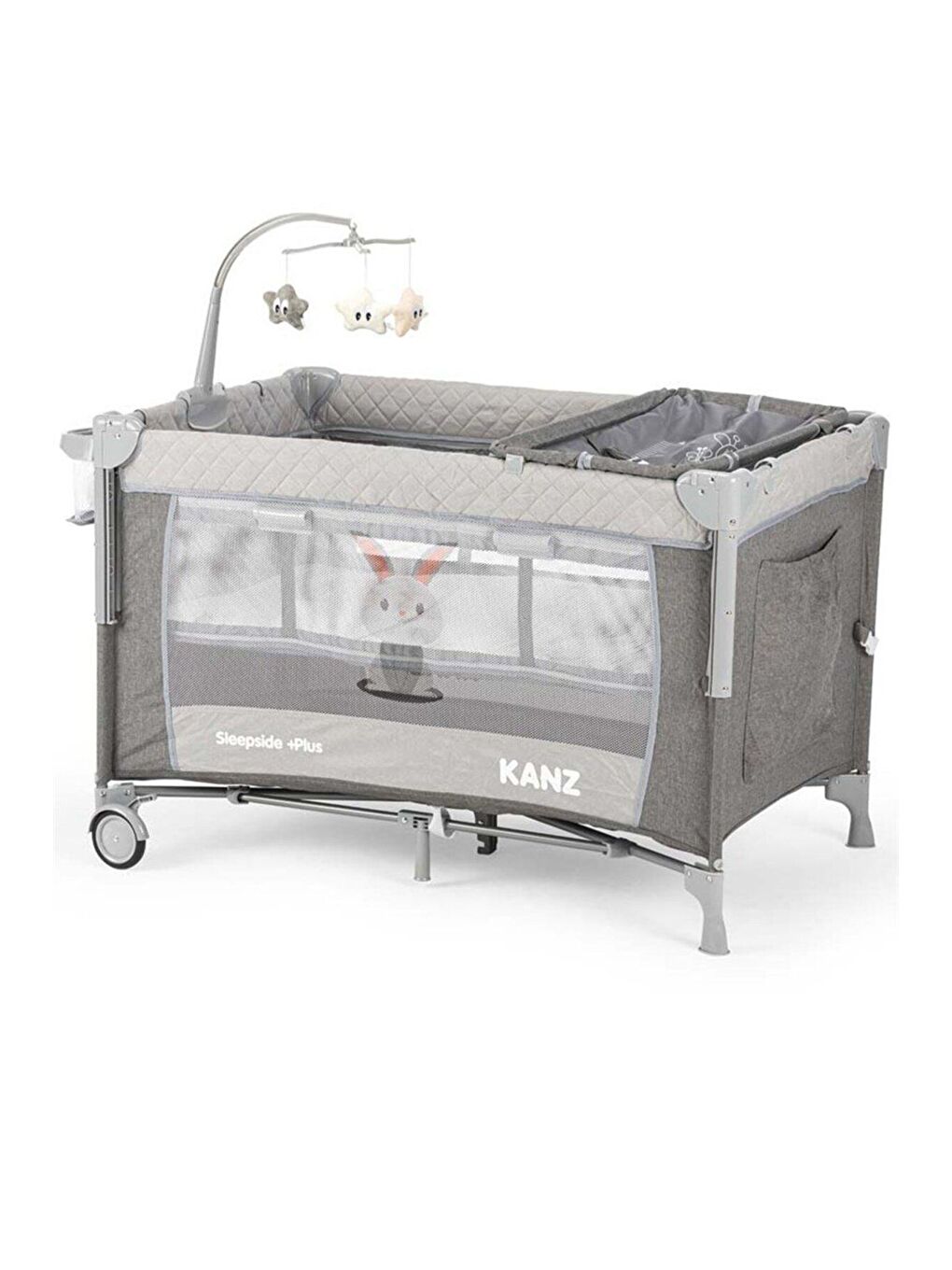 Sleepside Plus Anne Yanı Park Yatak Ve Oyun Parkı Gri-1