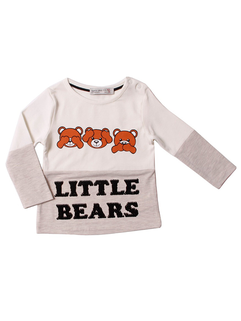 Ekru Kız Bebek Tişört Little Bears Baskılı