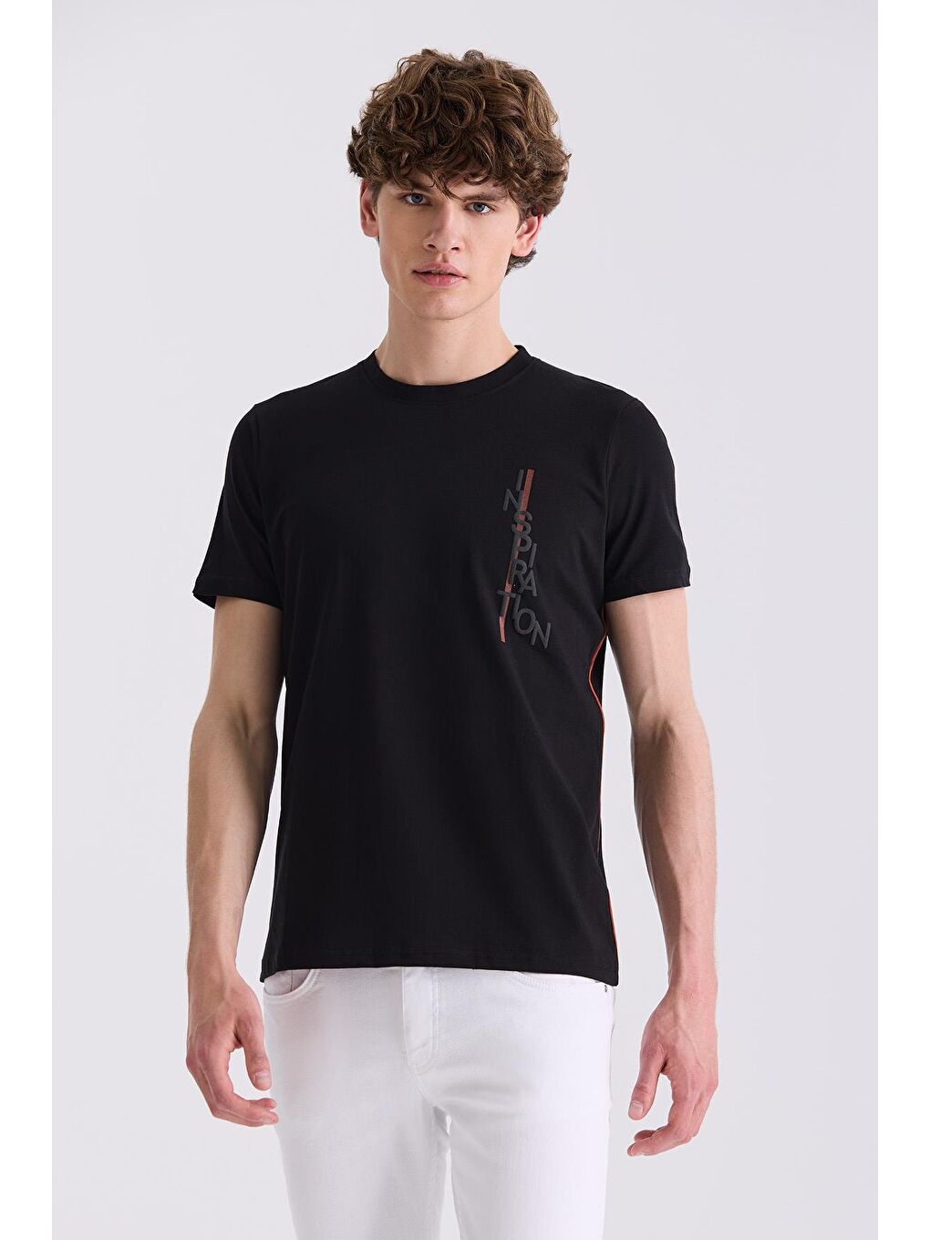 Siyah Slim Fit Bisiklet Yaka T-Shirt