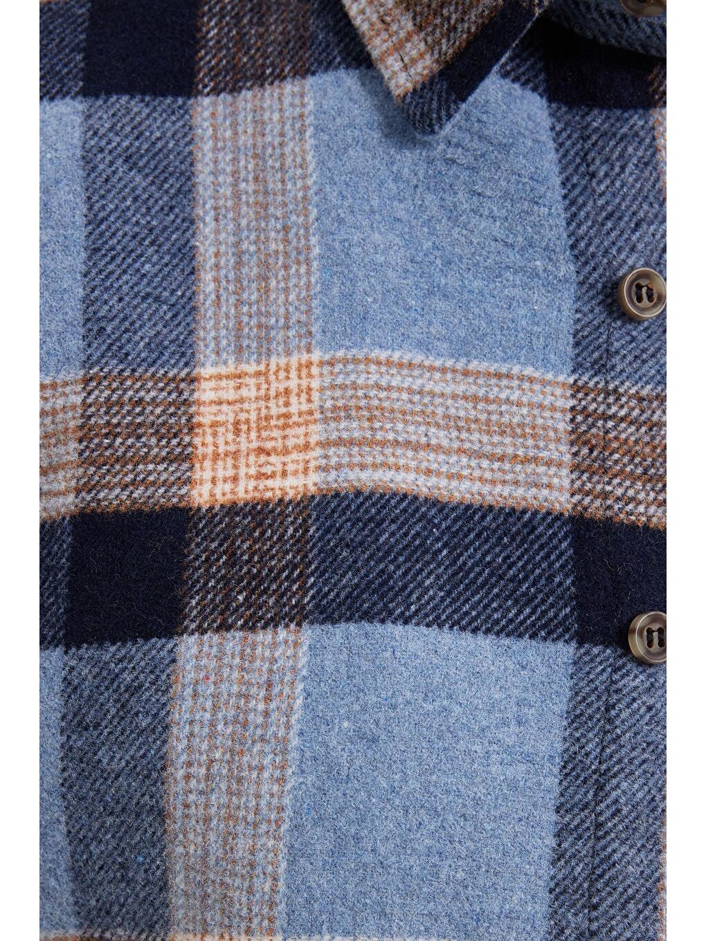 Mavi Erkek Slim Fit Dar Kesim Kareli Kışlık Oduncu Gömlek-4