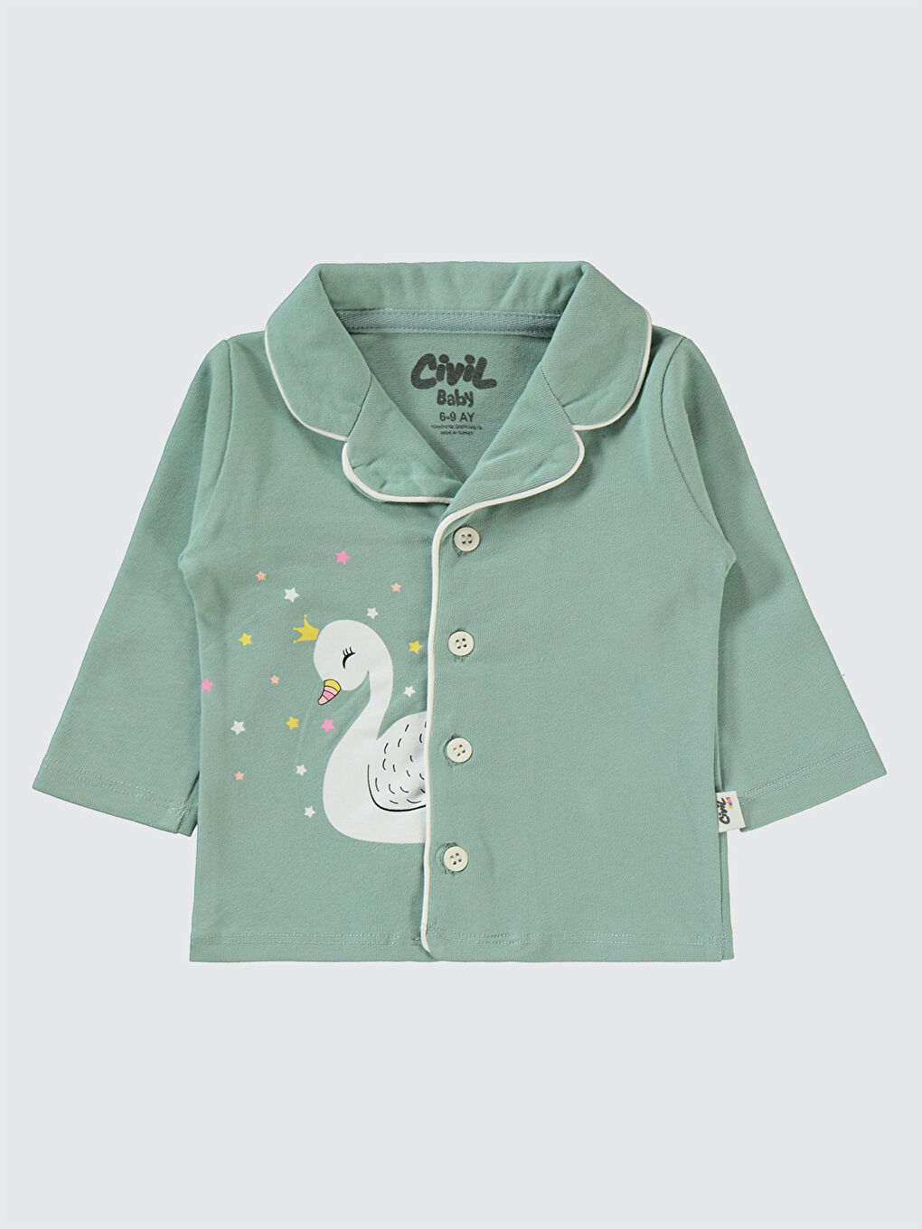 Civil Baby Kız Bebek Pijama Takımı 6-18 Ay Çağla Yeşili - 2