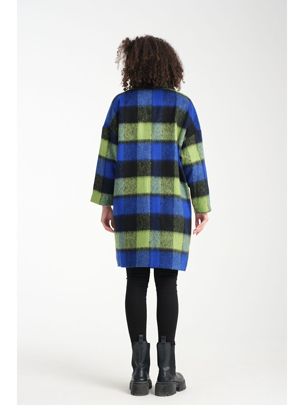 Mavi Kadın Kaşe Kaban K-39-3