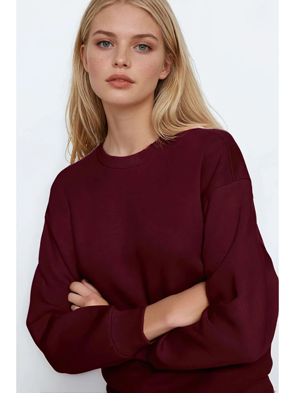 Basic Bordo Oversize Sweatshirt-1