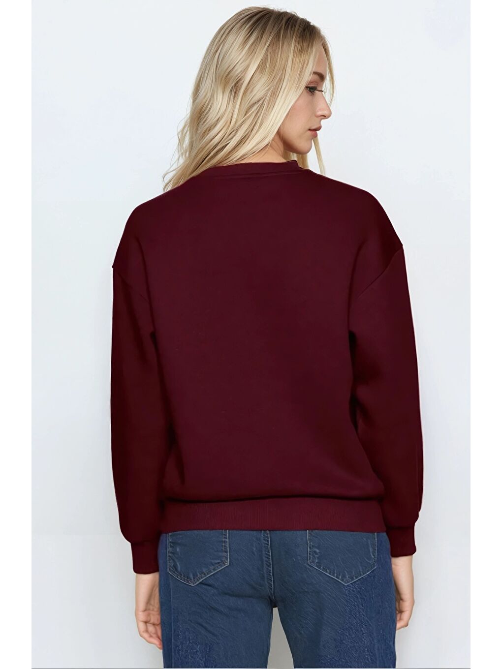Basic Bordo Oversize Sweatshirt-2