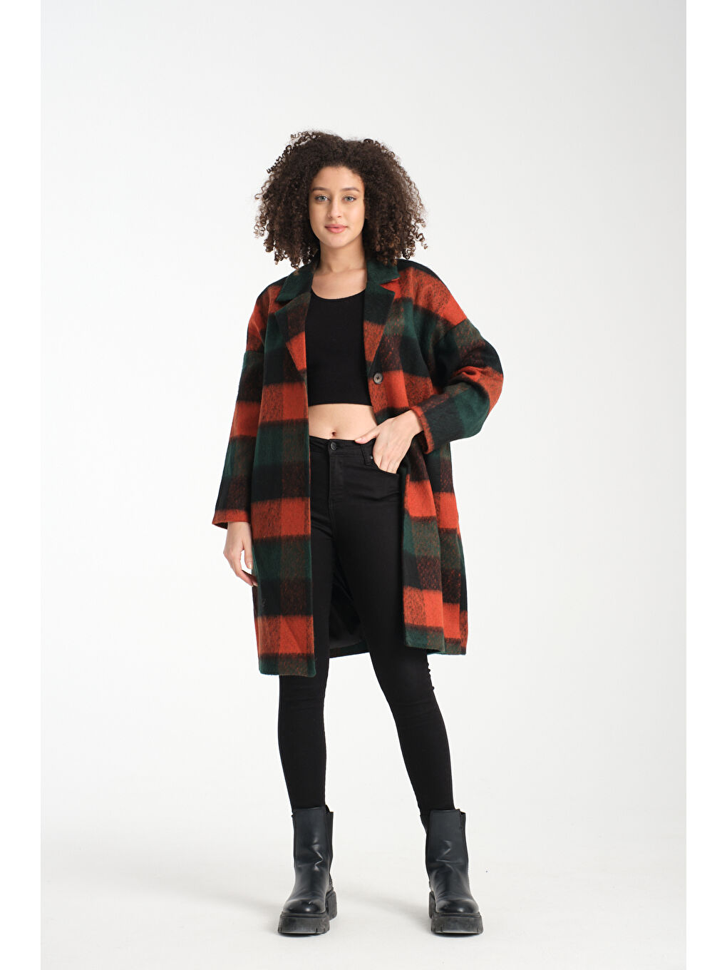 Kahverengi Kadın Kaşe Kaban K-39