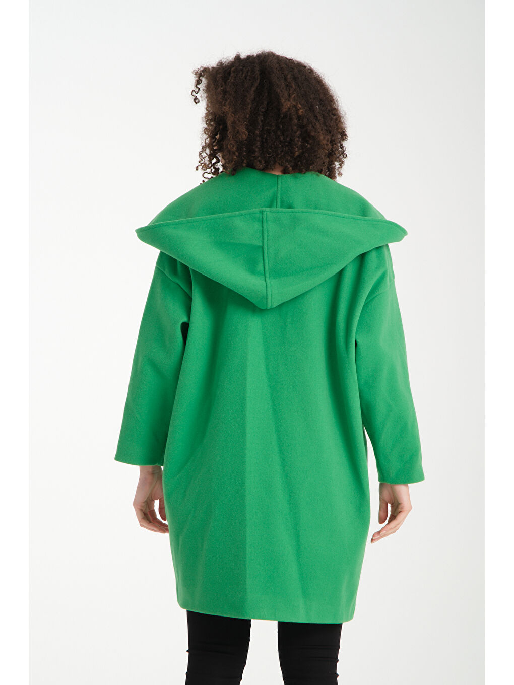 Yeşil Kadın Kaşe Kaban K-39-3