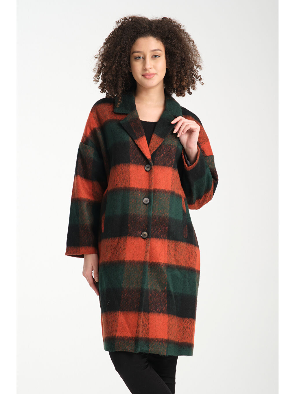 Kahverengi Kadın Kaşe Kaban K-39-2