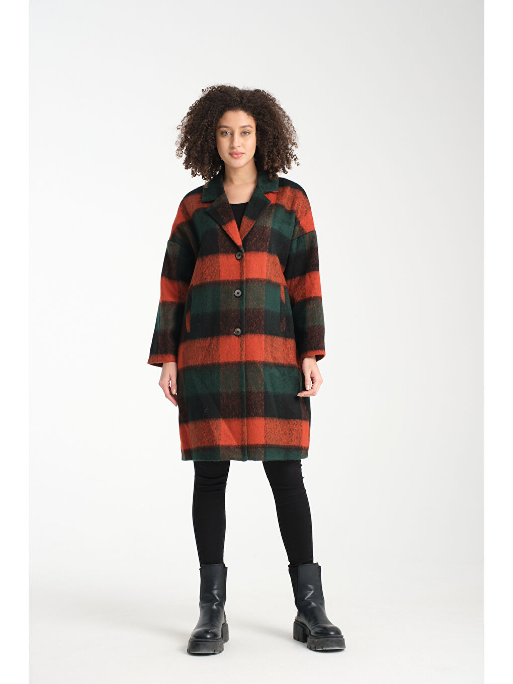 Kahverengi Kadın Kaşe Kaban K-39-4