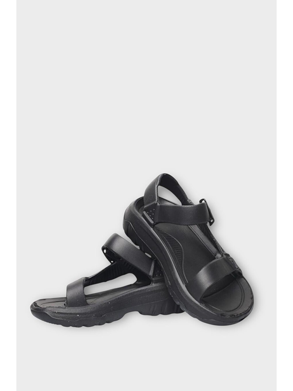Unisex Eva Spor Kaymaz Yürüyüş Sandaleti Siyah-2