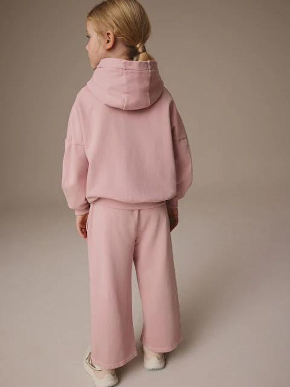 Pembe Kız Çocuk Pamuklu Kapüşonlu Dance Yazılı Sweatshirt Ve Geniş Paça Eşofman Altı Takım-5