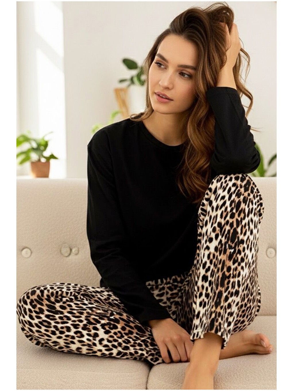 Karışık Pamuklu Örme Pijama Takım7948