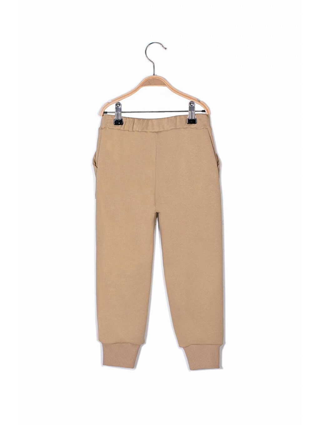 Bej Unisex Çocuk Cepli Eşofman Altı-2