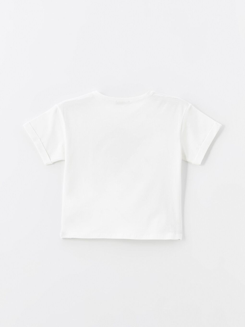 Ekru Kız Çocuk Püsküllü Cepli Tişört-2